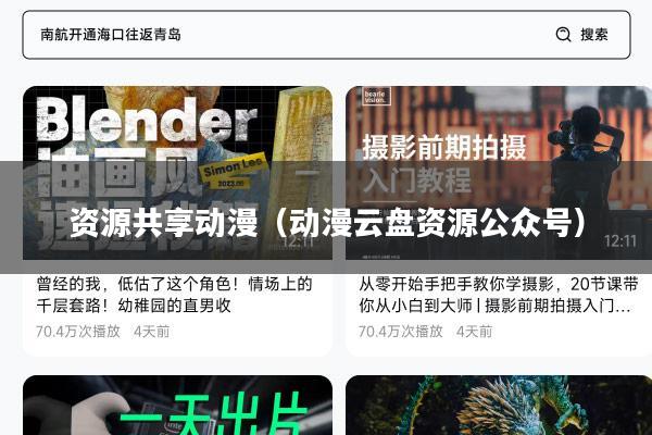 资源共享动漫（动漫云盘资源公众号）