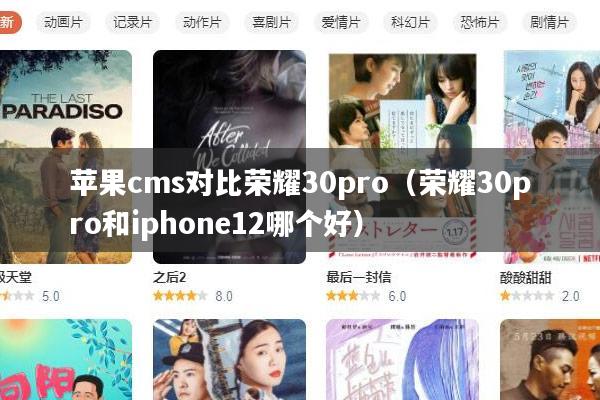 苹果cms对比荣耀30pro（荣耀30pro和iphone12哪个好）