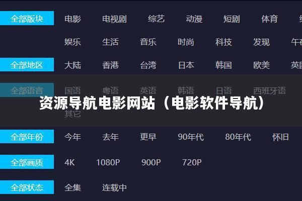 资源导航电影网站（电影软件导航）